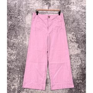 Maeve The Colette Pants 31 Womens Anthropologie Pink Wide Leg Crop Linen